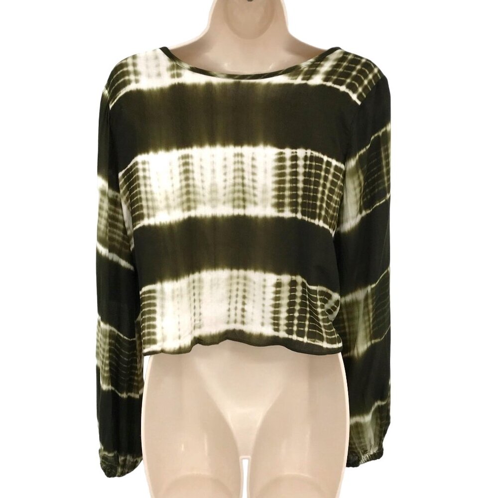 NWT Line & Dot / Anthropologie Womens Tie Dye Twisted Long Sleeve Crop Top Sz S - Picture 4 of 9